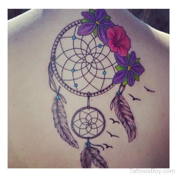 Flowers And Dreamcatcher Tattoo