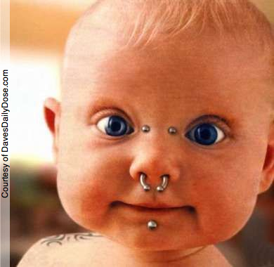 Funny Baby Body Piercing Picture