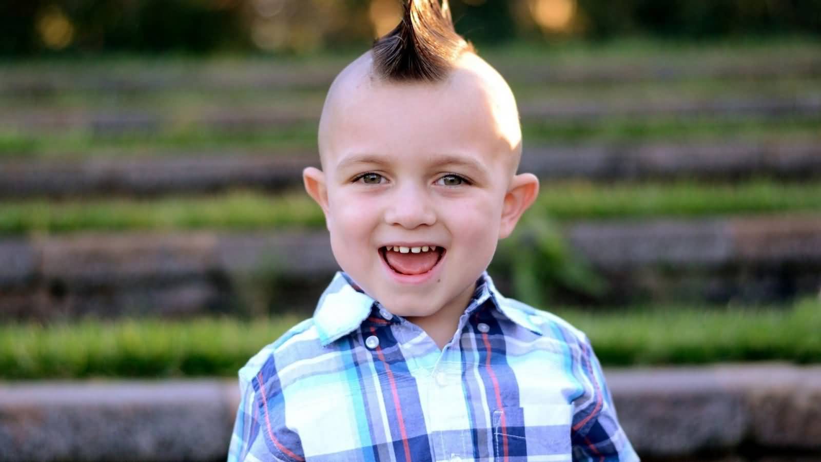 Funny Baby Boy With Mohawk Hairstyle
