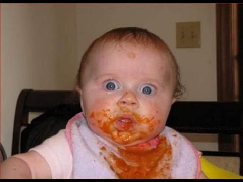 Funny Baby Eating Food Photo