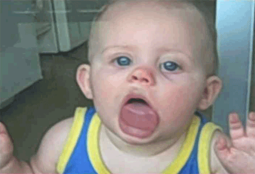 Funny Baby Licking Glass Gif