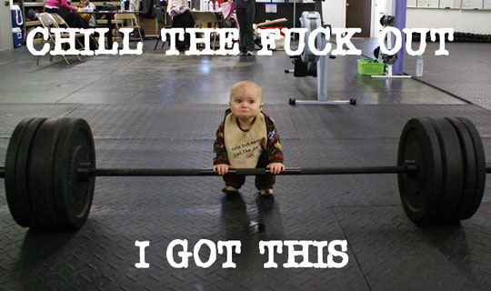 Funny Baby Lifting Weight Gym