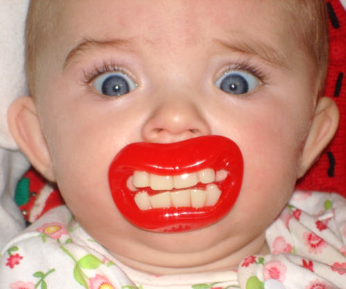Funny Baby With Big Red Lips Picture