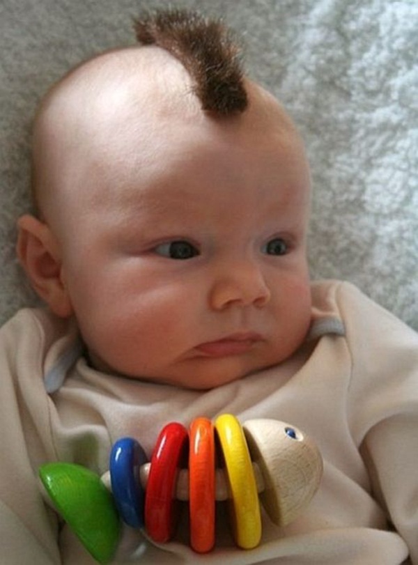 Funny Baby With Mohawk Hairstyle