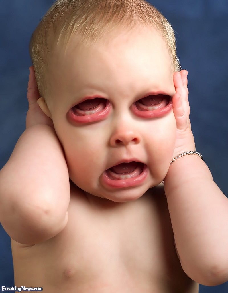 Funny Baby With Mouth Eyes Photoshop Picture