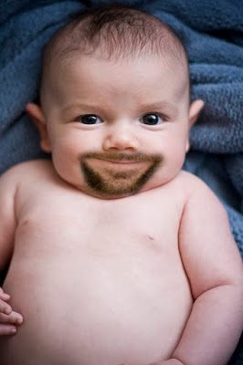 Funny Baby With Mustache