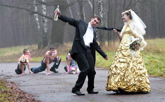Funny Drunken Wedding Couple