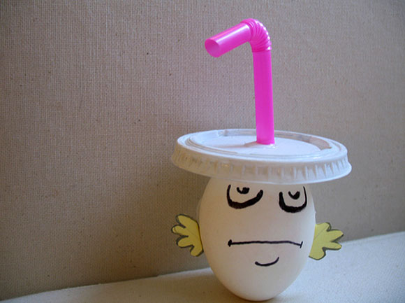 Funny Egg With Straw