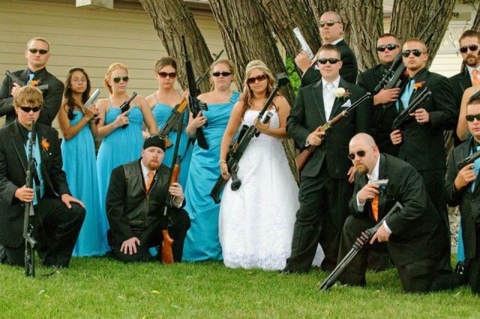 Funny Gang Wedding Couple Picture