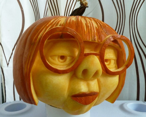 Funny Girl Face Pumpkin Picture