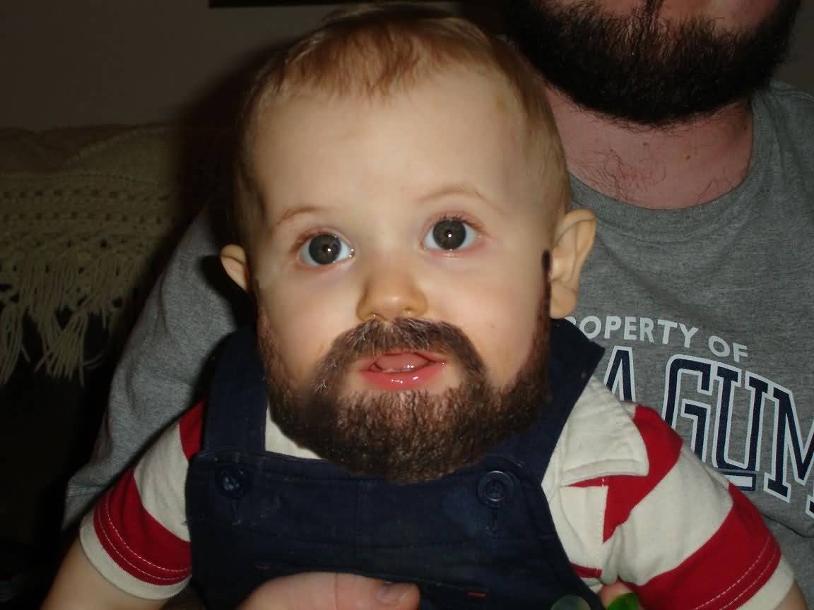 Funny Kid With Beard Picture