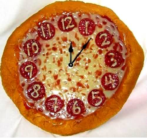Funny Pizza Clock Picture