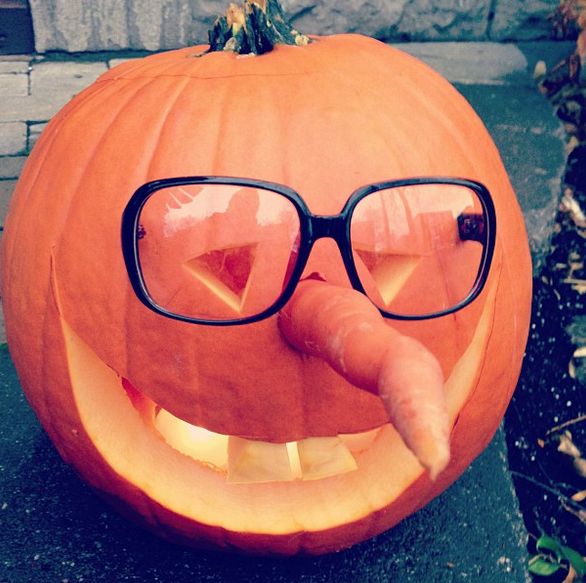 Funny Pumpkin Geek Face Picture