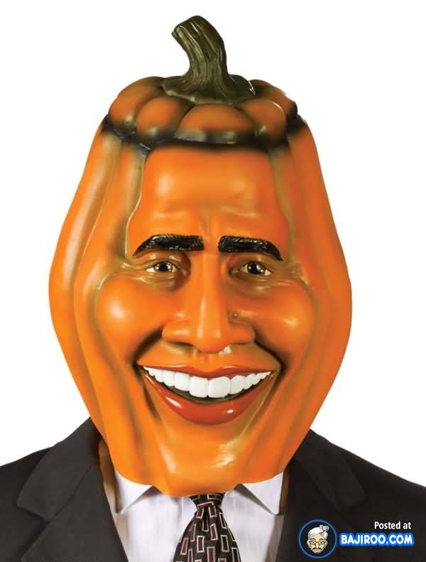 Funny Pumpkin Obama Face Mask