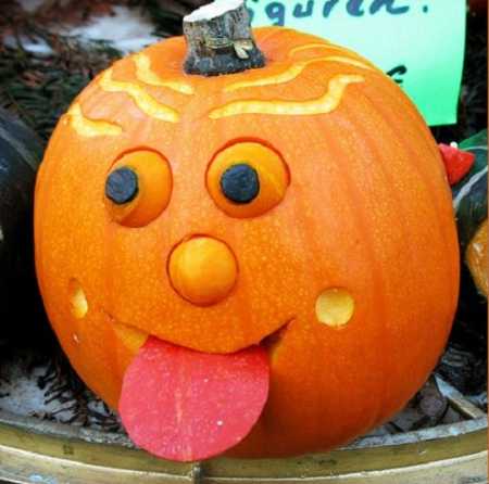 Funny Pumpkin With Tongue Out Picture