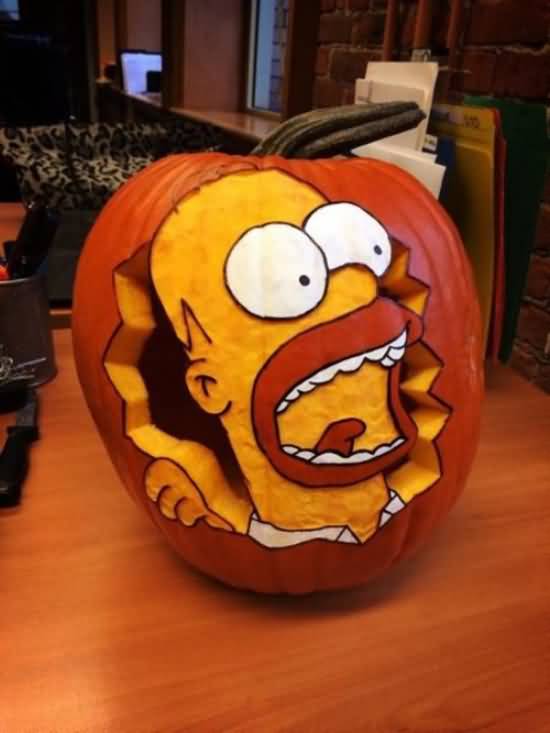 Funny Simpson Pumpkin Picture