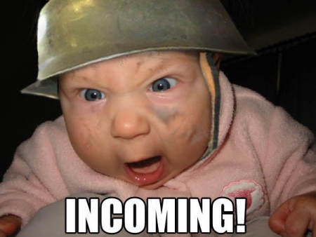 Funny Soldier Baby Incoming Picture