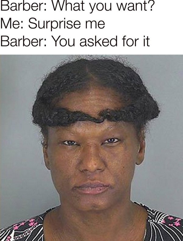 Funny Surprise Haircut Photo