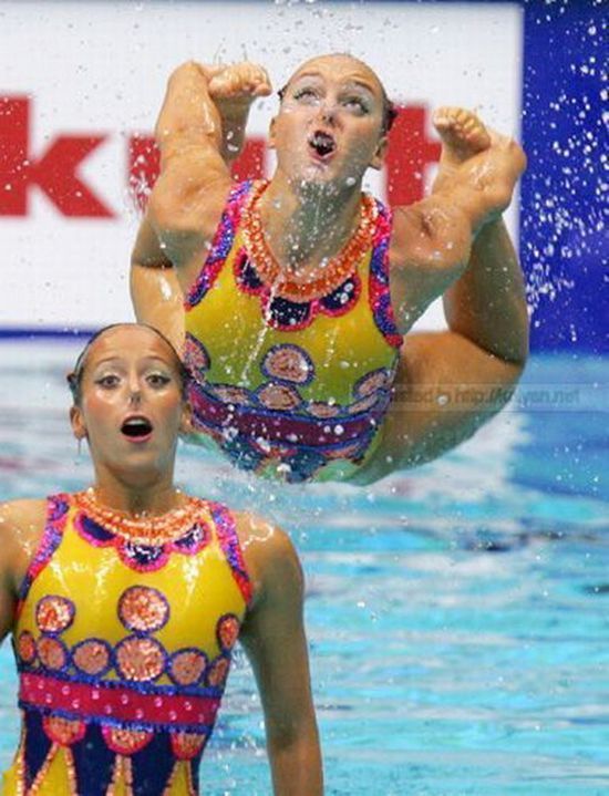 Funny Swimming Sport Player Faces Picture