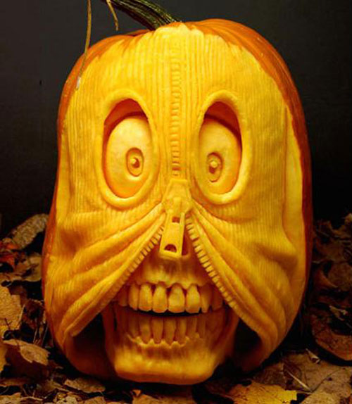 Funny Zipped Face Pumpkin Image