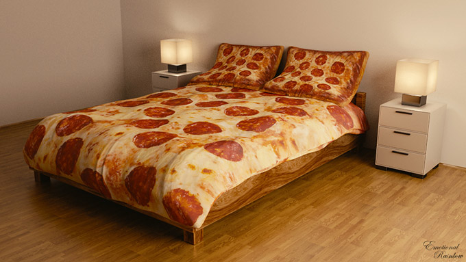 Funy Funny Pizza Bedsheet