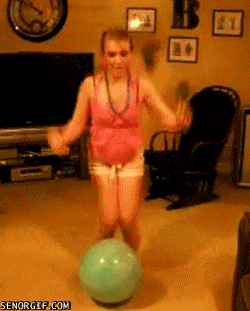 Girl Fallen From Ball Funny Gif