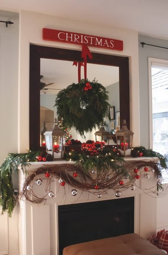 Gorgeous Fireplace Mantel Christmas Decoration