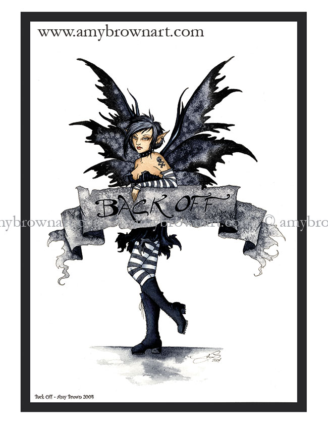 Gothic Fairy With Banner Tattoo Design