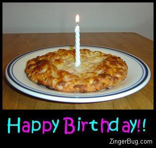 Happy Birthday Pizza Cake With Candle