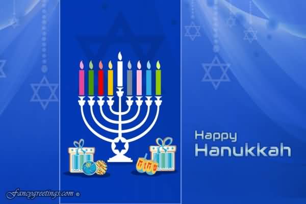 Happy Hanukkah Candle Stand Picture