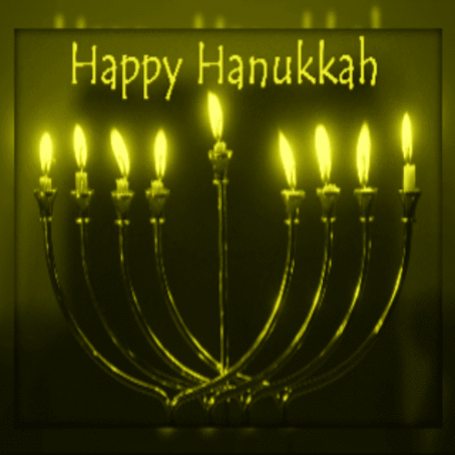 Happy Hanukkah Candles Animated Picture