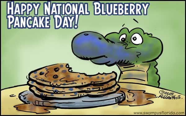 Happy National Blueberry Pancake Day Elevator Cartoon Picture