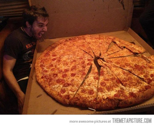 Happy To See Funny Giant Pizza