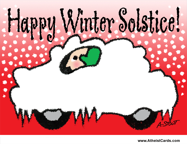 Happy Winter Solstice Car Covered With Snow Cartoon Picture