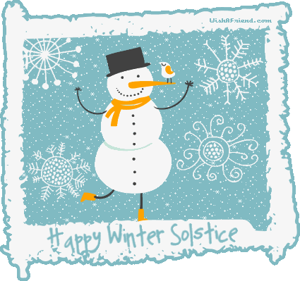 Happy Winter Solstice Snowman Animated Picture