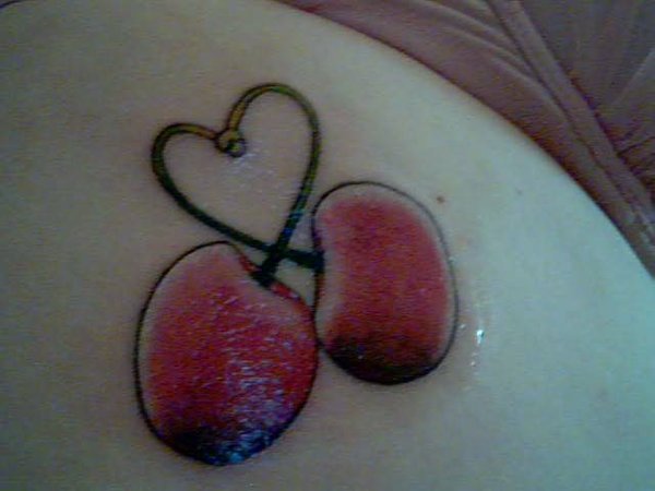Heart And Cute Cherry Tattoos Ideas