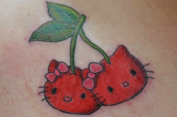 Hello Kitty Cute Cherry Tattoo