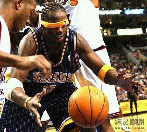 I Can't See Ball Funny Basketball Photo