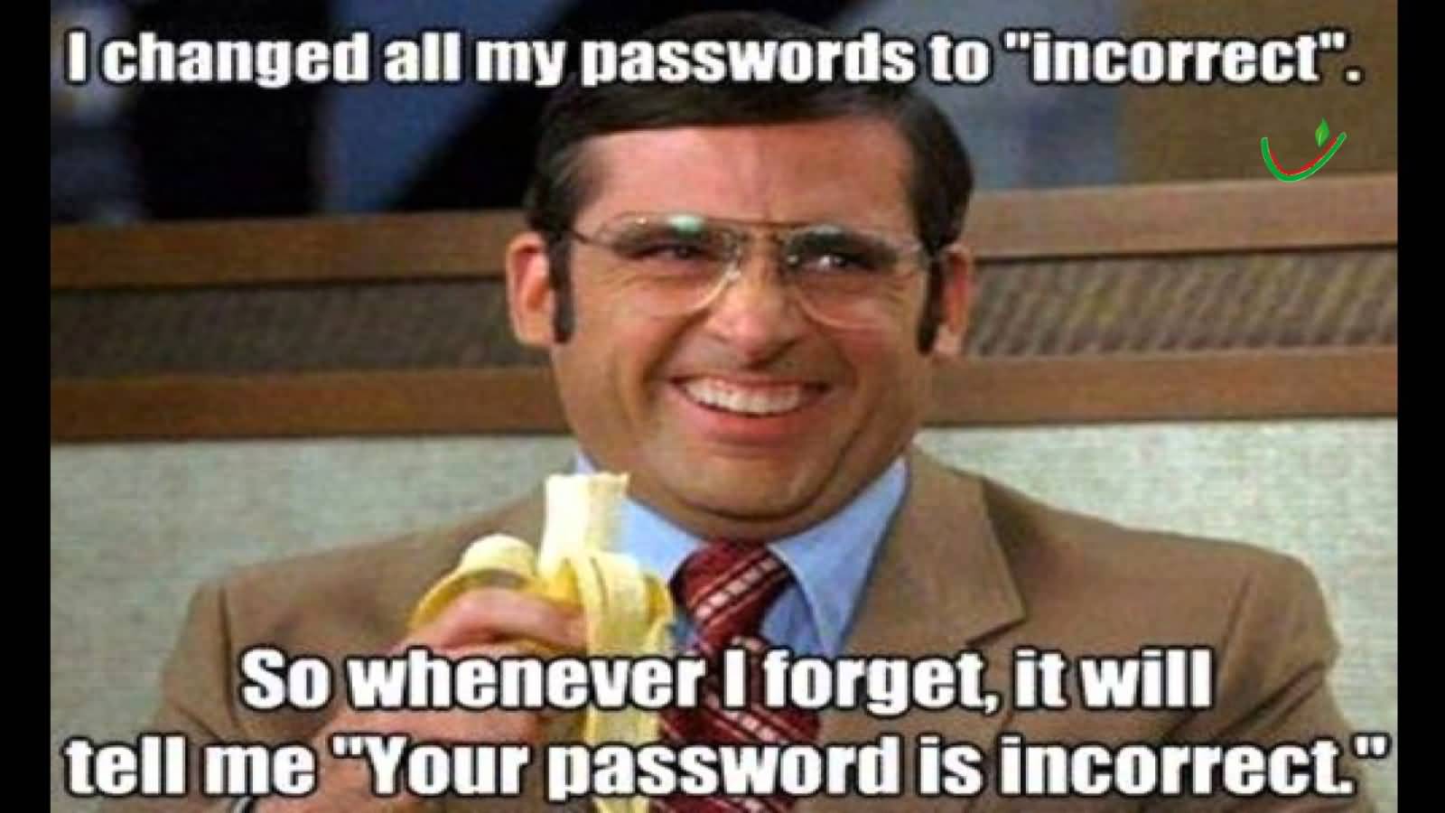 I Changed All My Passwords To Incorrect. So Whenever I Forget, I Will Tell Me, Your Password Is Incorrect. Funny Image