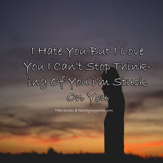 I Hate You But I Love You I Can’t Stop Thinking Of You I’m Stuck On You.