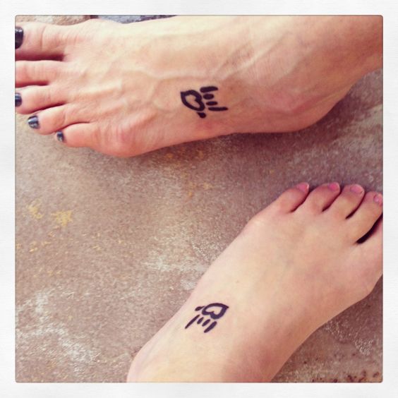 I Love You Sign Tattoos On Feet