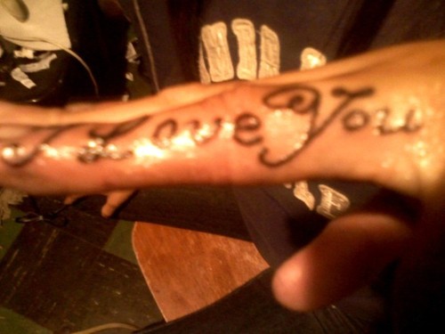 I Love You Tattoo On Finger