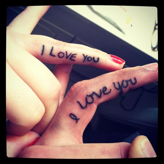 I Love You Tattoo On Fingers