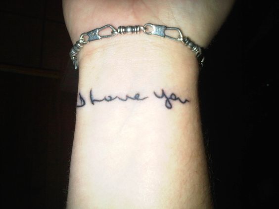 I Love You Tattoo On Girl Right Wrist