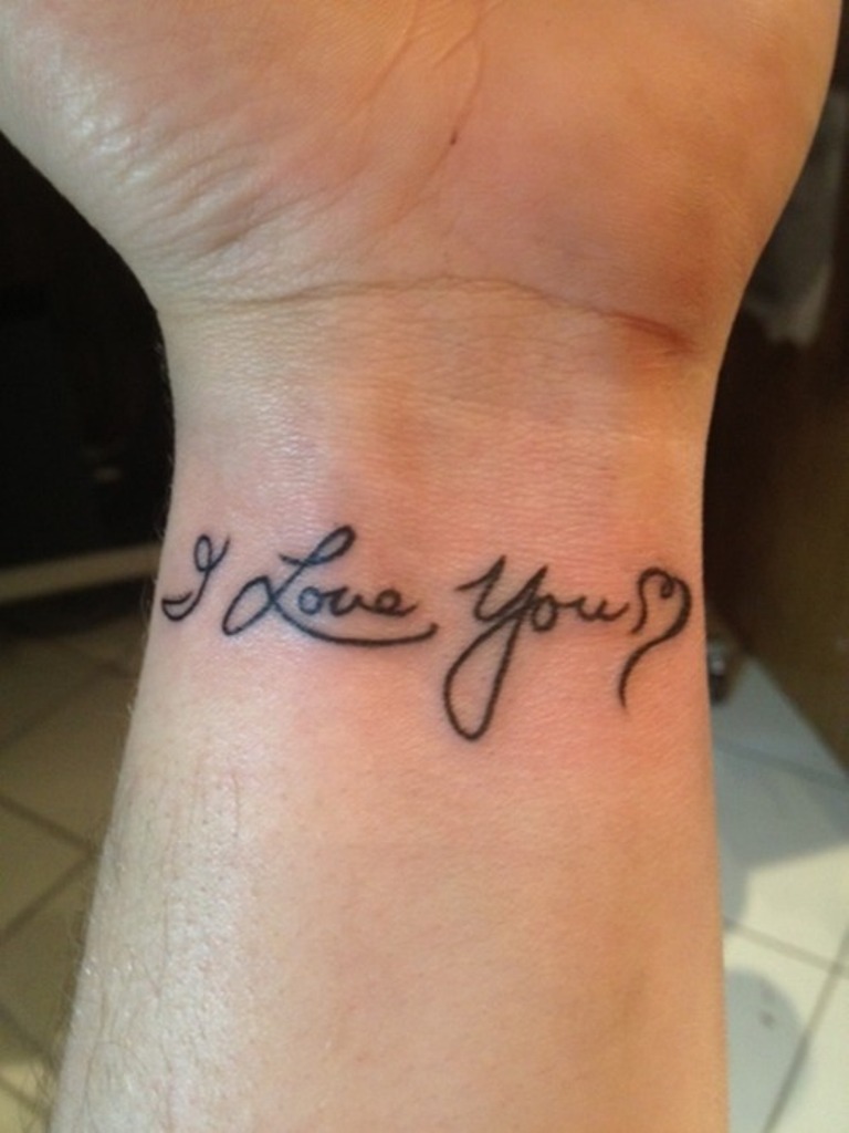 I Love You Tattoo On Left Wrist