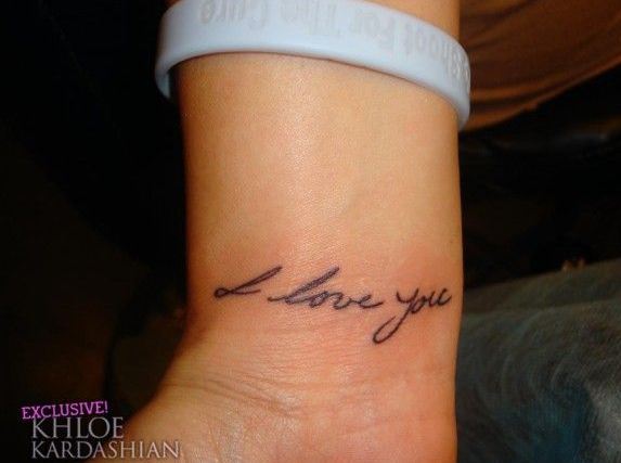 I Love You Tattoo On Right Wrist