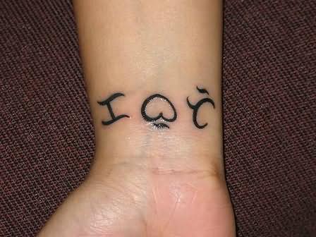 I Love You Tattoo On Wrist For Young Girls