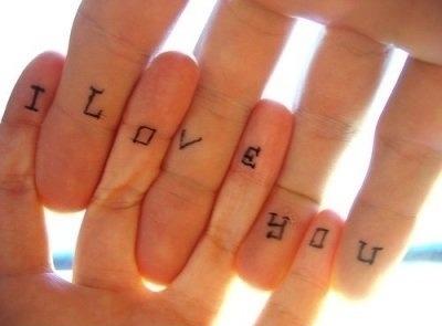 I Love You Tattoos On Fingers