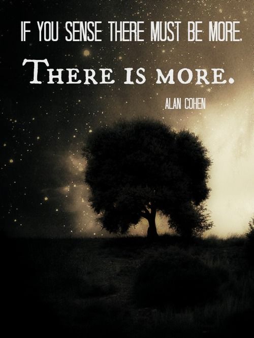 If you sense there must be more. There is more. Alan Cohen