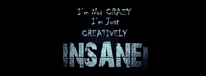 I'm not crazy, I'm just creatively insane